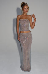 Hali Maxi Skirt - Silver Skirt Babyboo Fashion Premium Exclusive Design