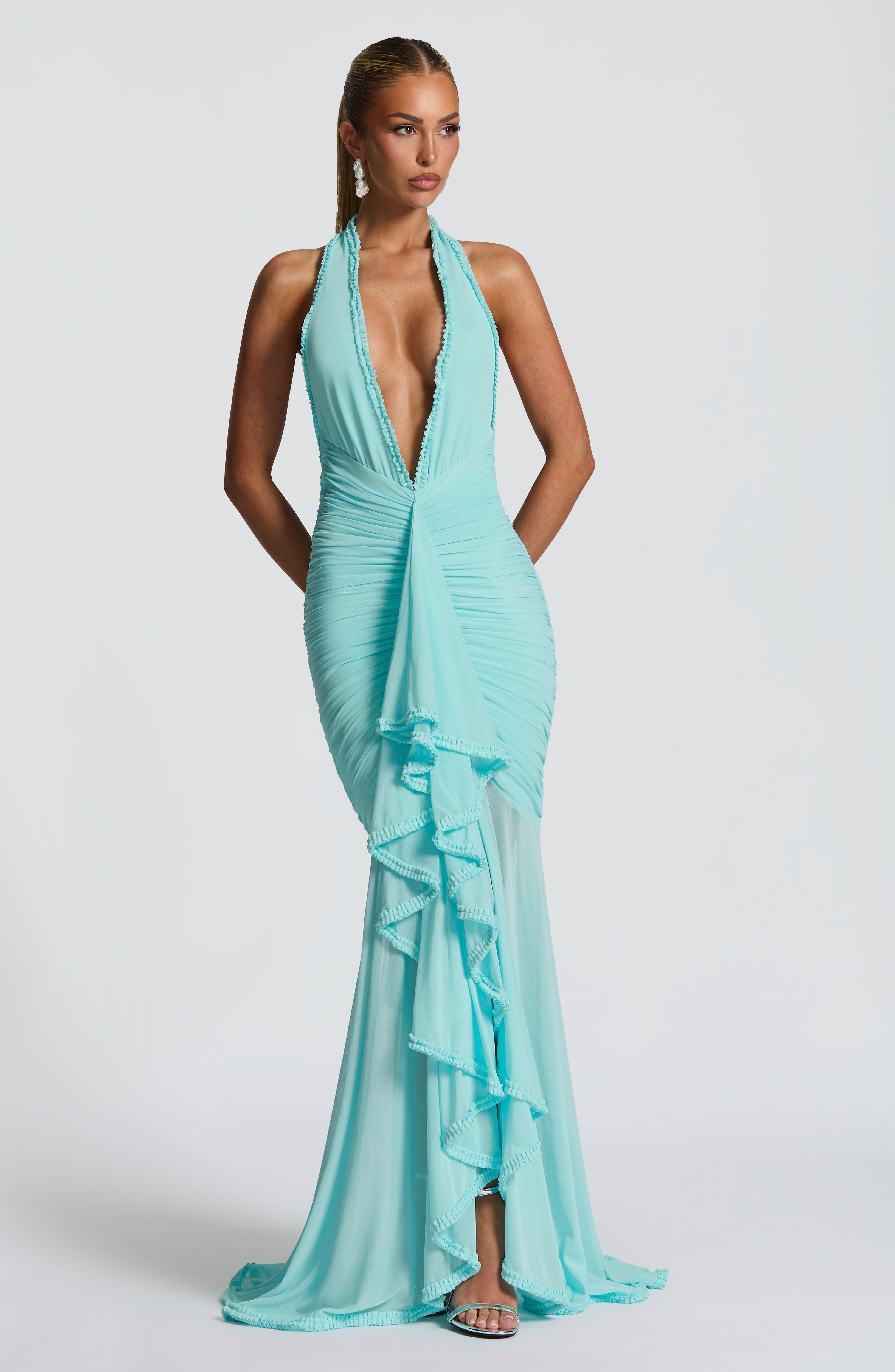 Janessa Maxi Dress - Aqua Dress Babyboo Fashion Premium Exclusive Design