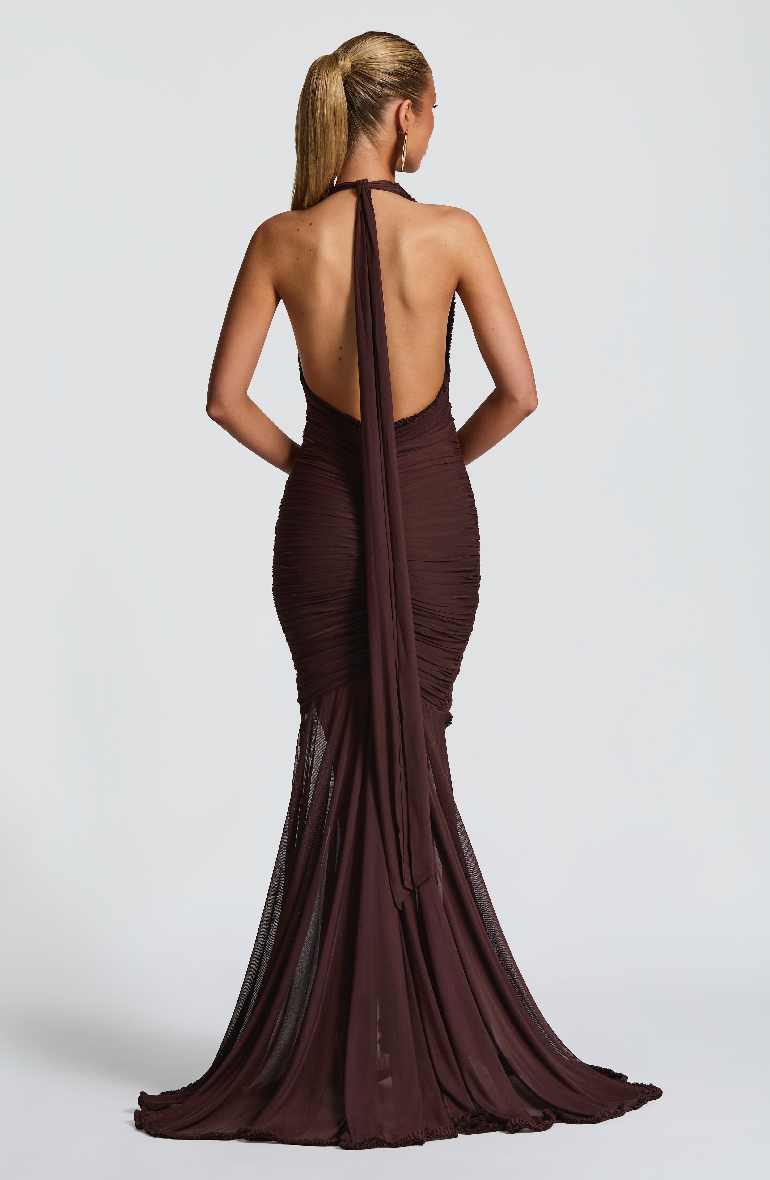 Janessa Maxi Dress - Plum Brown Dress Babyboo Fashion Premium Exclusive Design