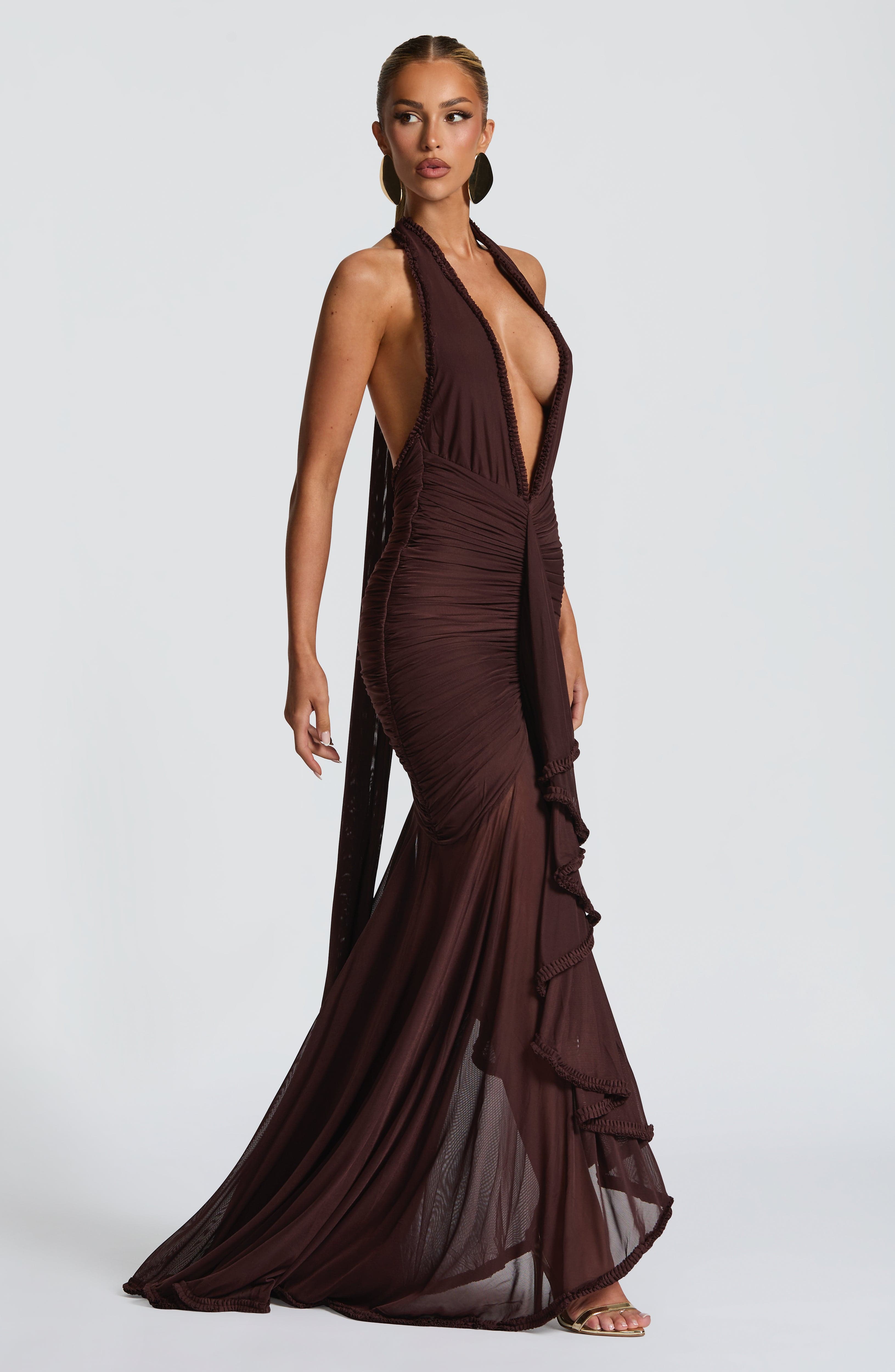 Janessa Maxi Dress - Plum Brown Dress Babyboo Fashion Premium Exclusive Design