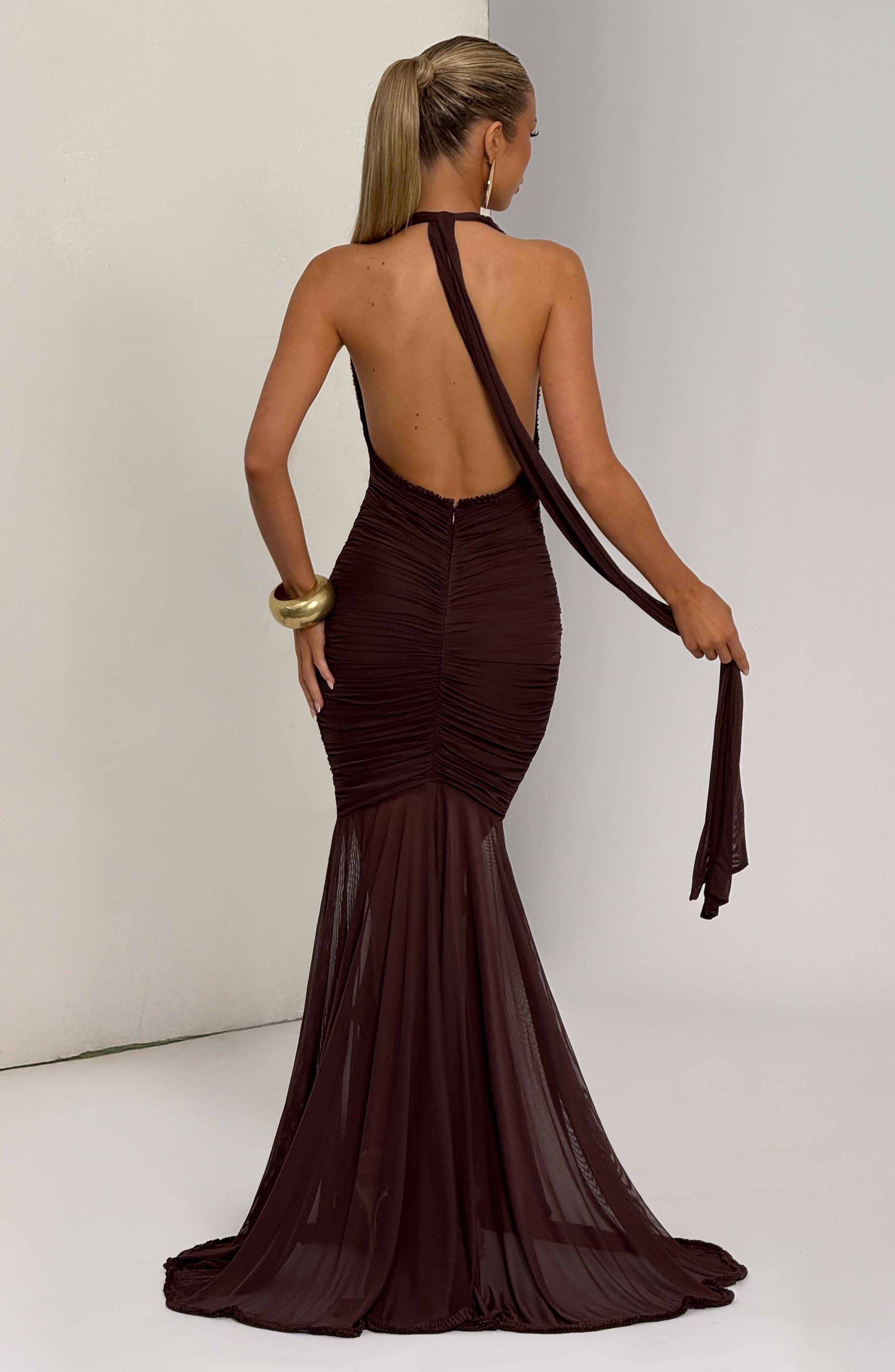 Janessa Maxi Dress - Plum Brown Dress Babyboo Fashion Premium Exclusive Design