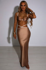 Jasmyn Maxi Skirt - Mocha Babyboo Fashion Premium Exclusive Design