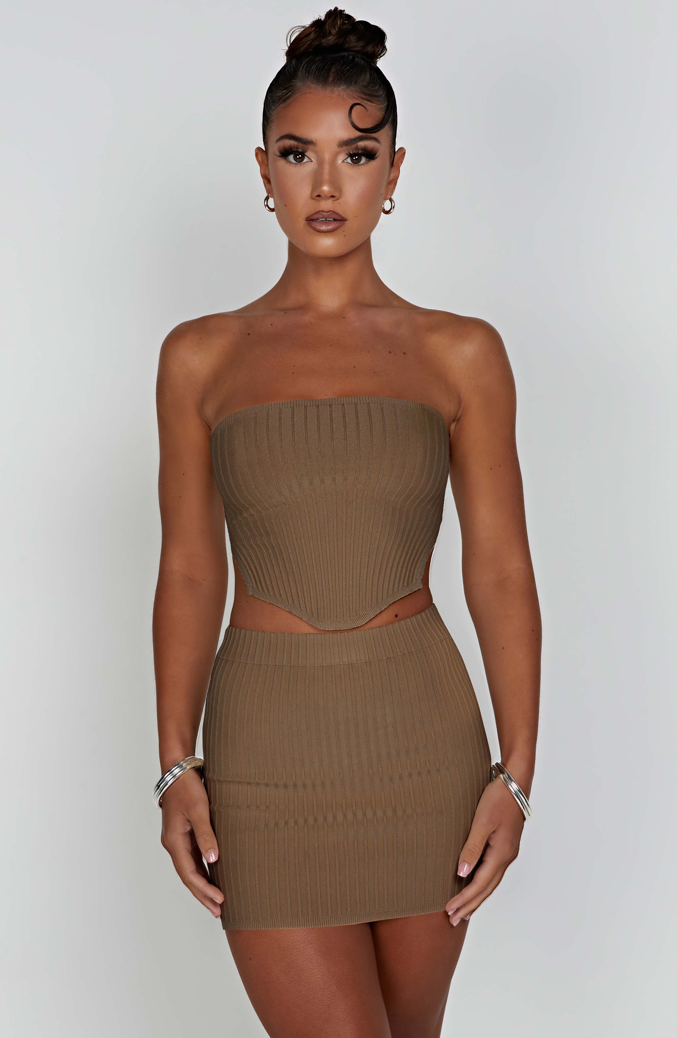 Jaz Mini Skirt - Mocha Skirt Babyboo Fashion Premium Exclusive Design