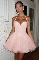 Keely Mini Dress - Soft Peach Dress Babyboo Fashion Premium Exclusive Design