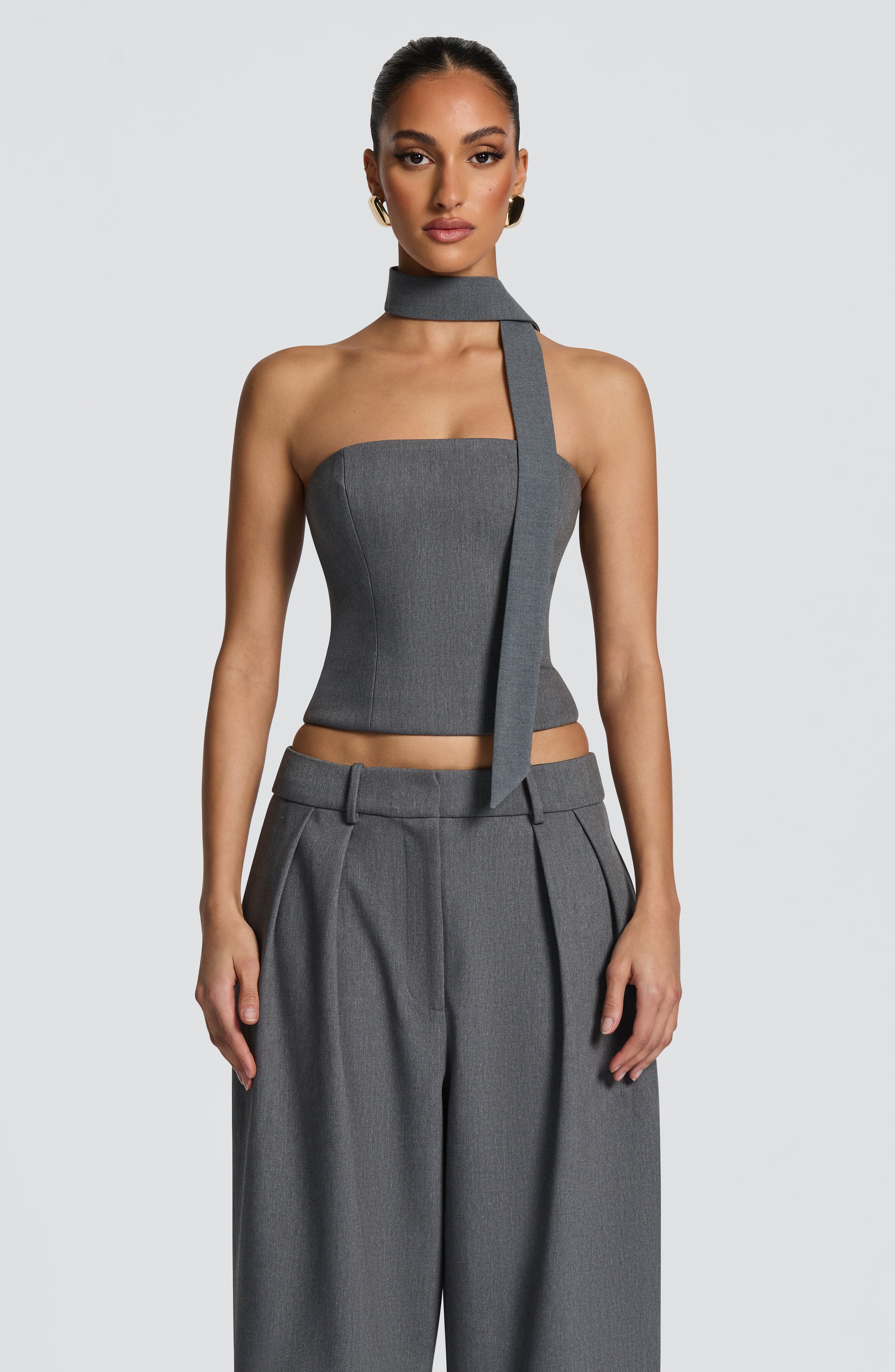 Kerry Top - Grey Marl Tops Babyboo Fashion Premium Exclusive Design