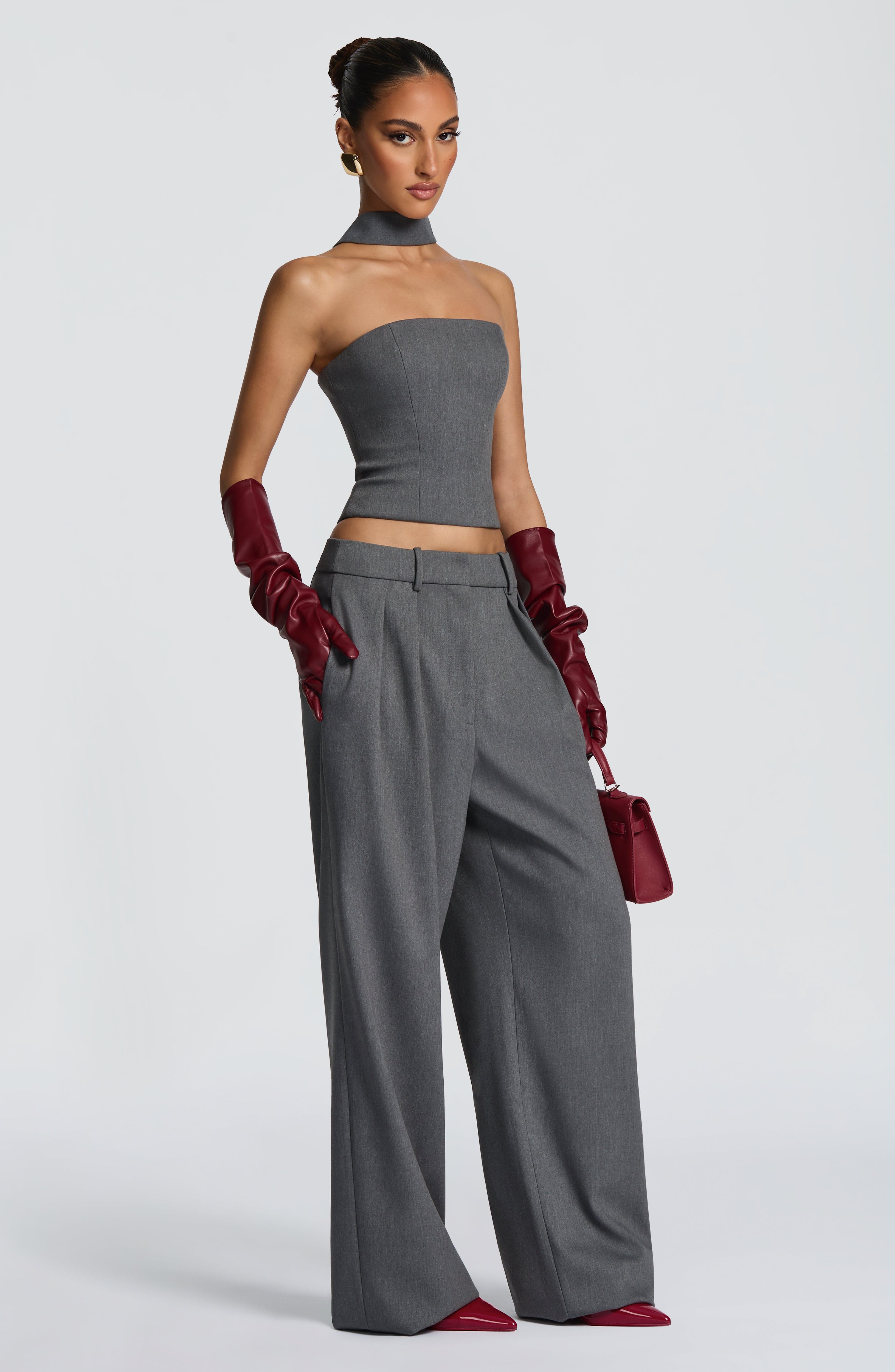 Kirsty Pants - Grey Marl Pants Babyboo Fashion Premium Exclusive Design