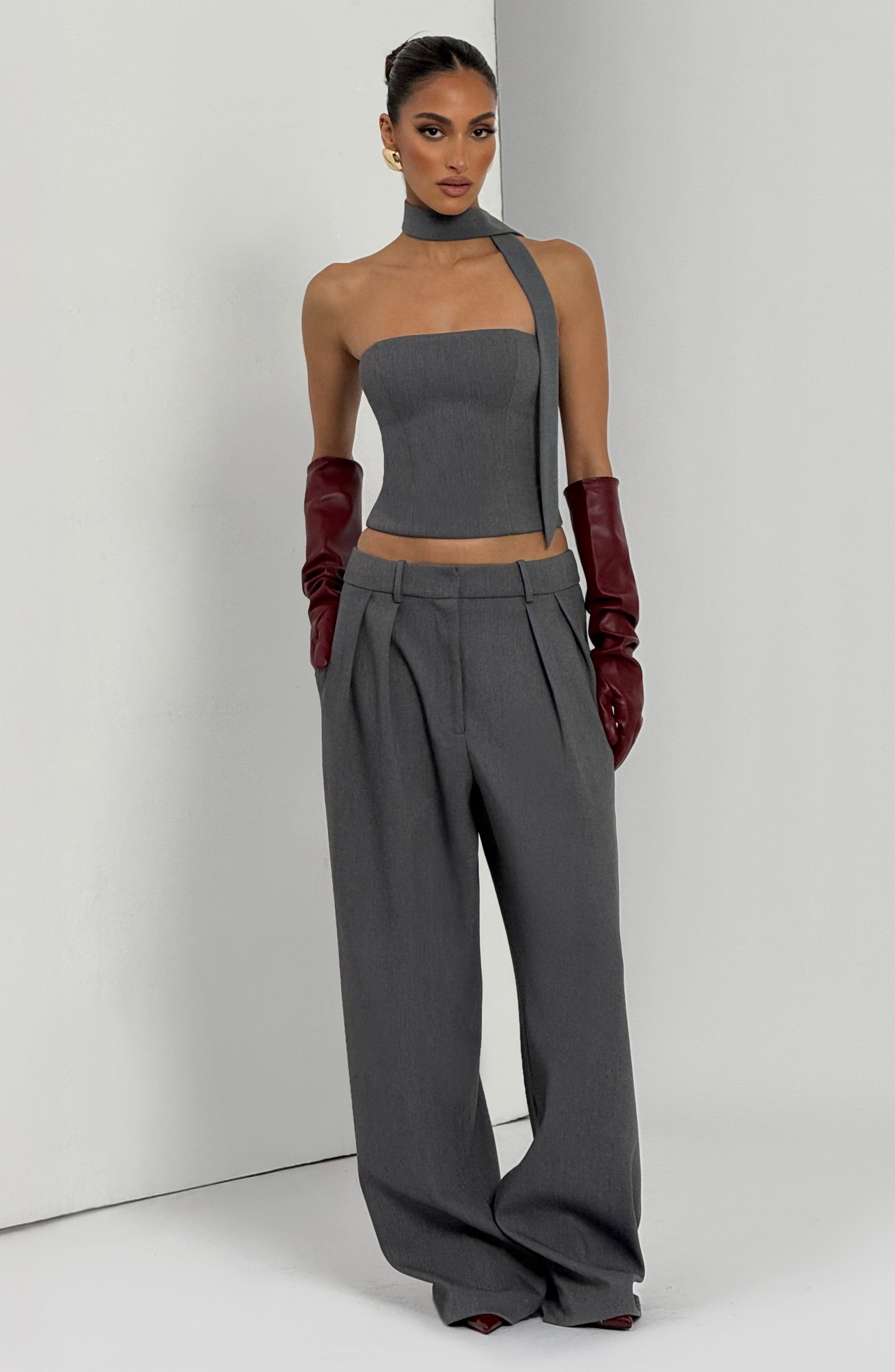 Kirsty Pants - Grey Marl Pants Babyboo Fashion Premium Exclusive Design