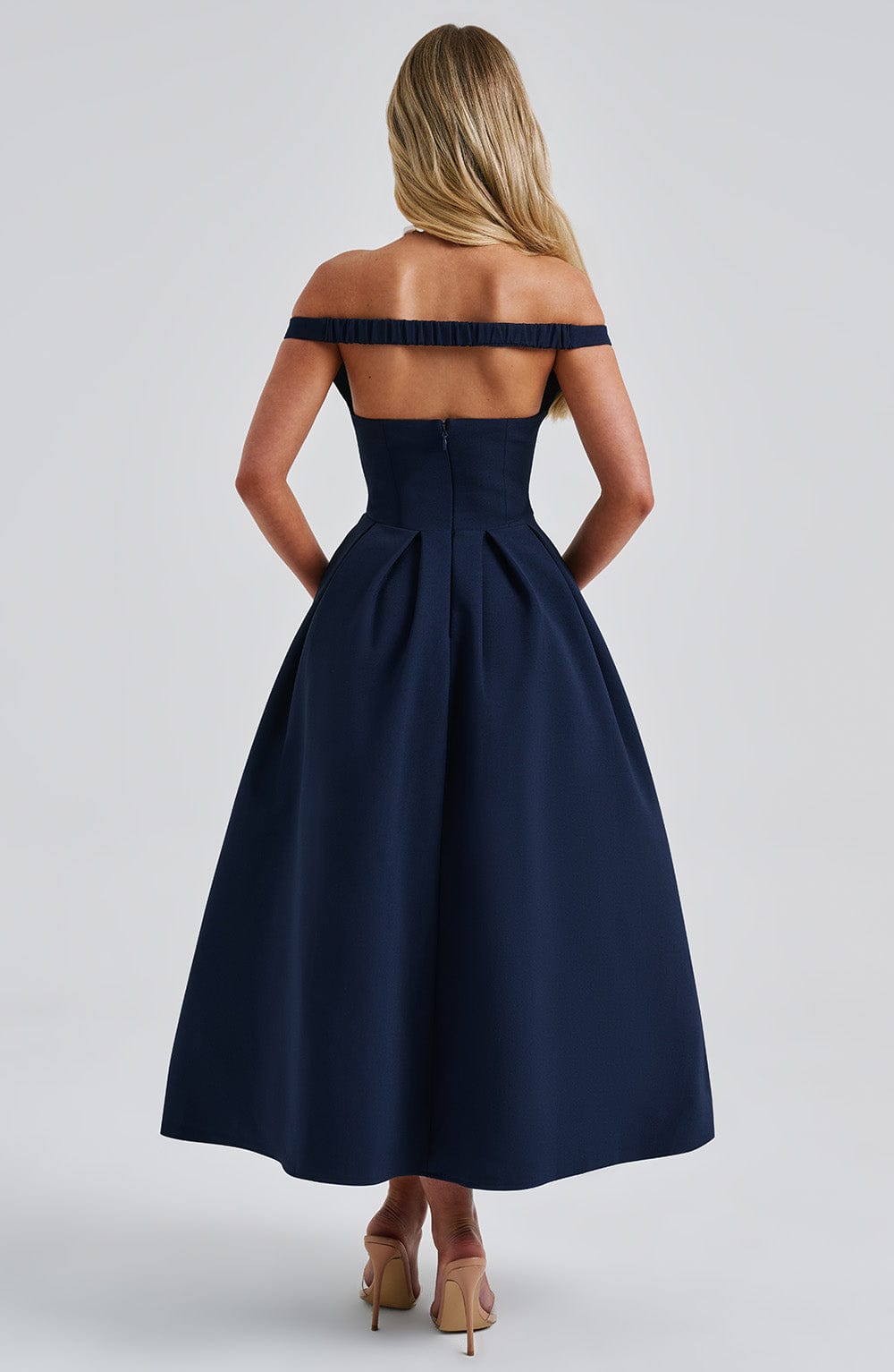 Lanetta Midi Dress - Navy Dress Babyboo Fashion Premium Exclusive Design