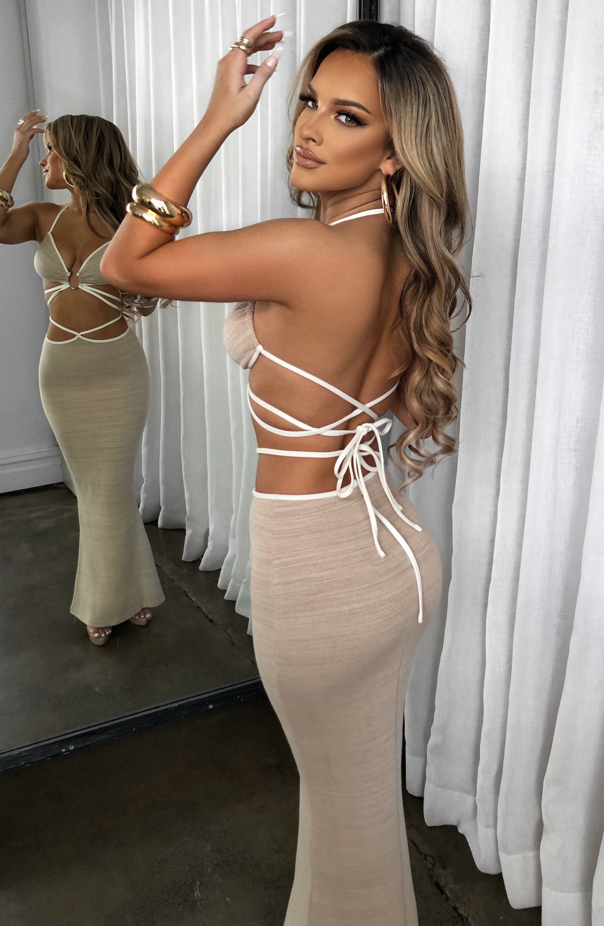 Lelita Maxi Skirt - Beige Babyboo Fashion Premium Exclusive Design