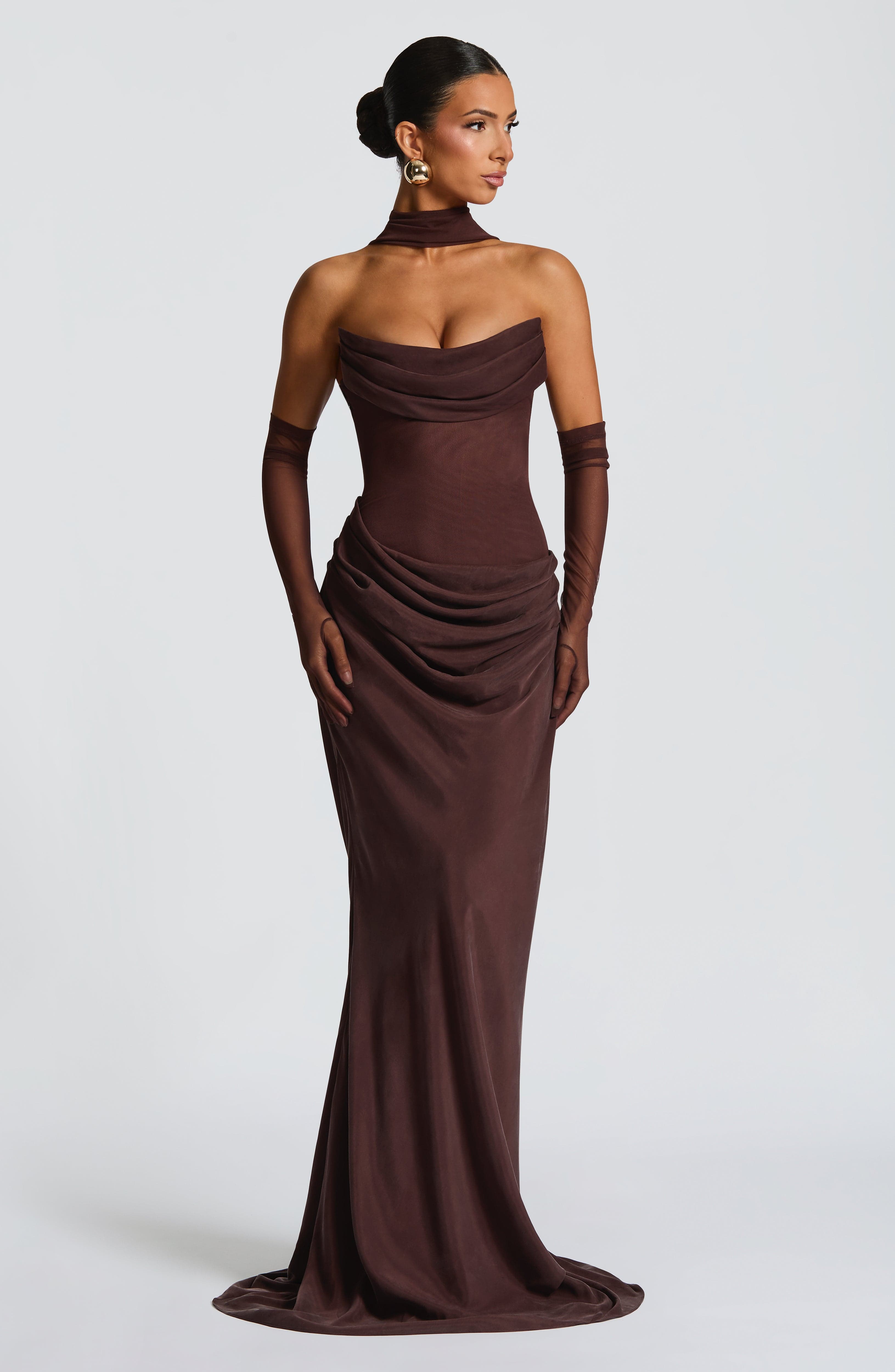 Liora Maxi Dress - Plum Brown Dress Babyboo Fashion Premium Exclusive Design