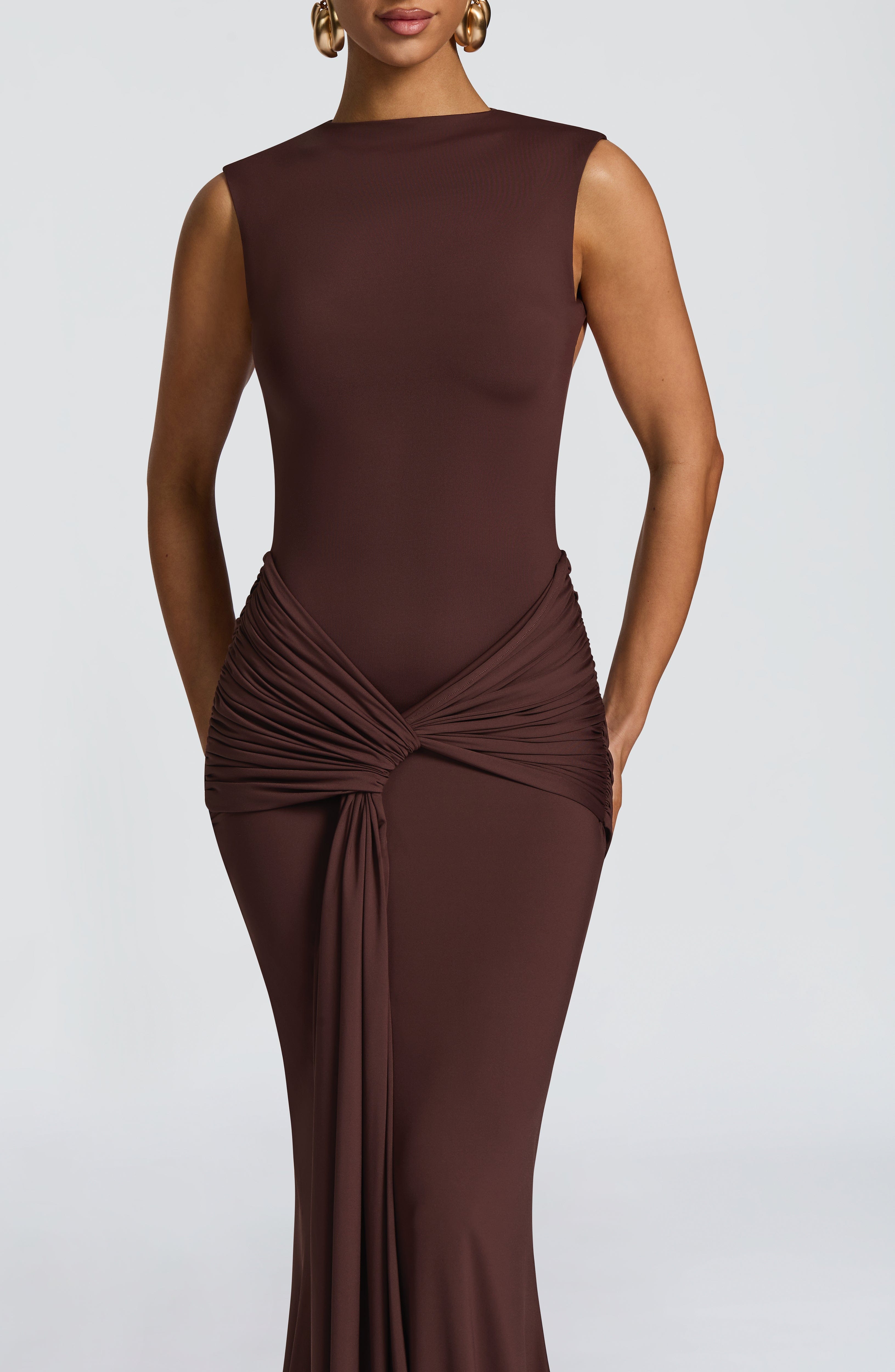 Lorenza Maxi Dress - Plum Brown Dress Babyboo Fashion Premium Exclusive Design