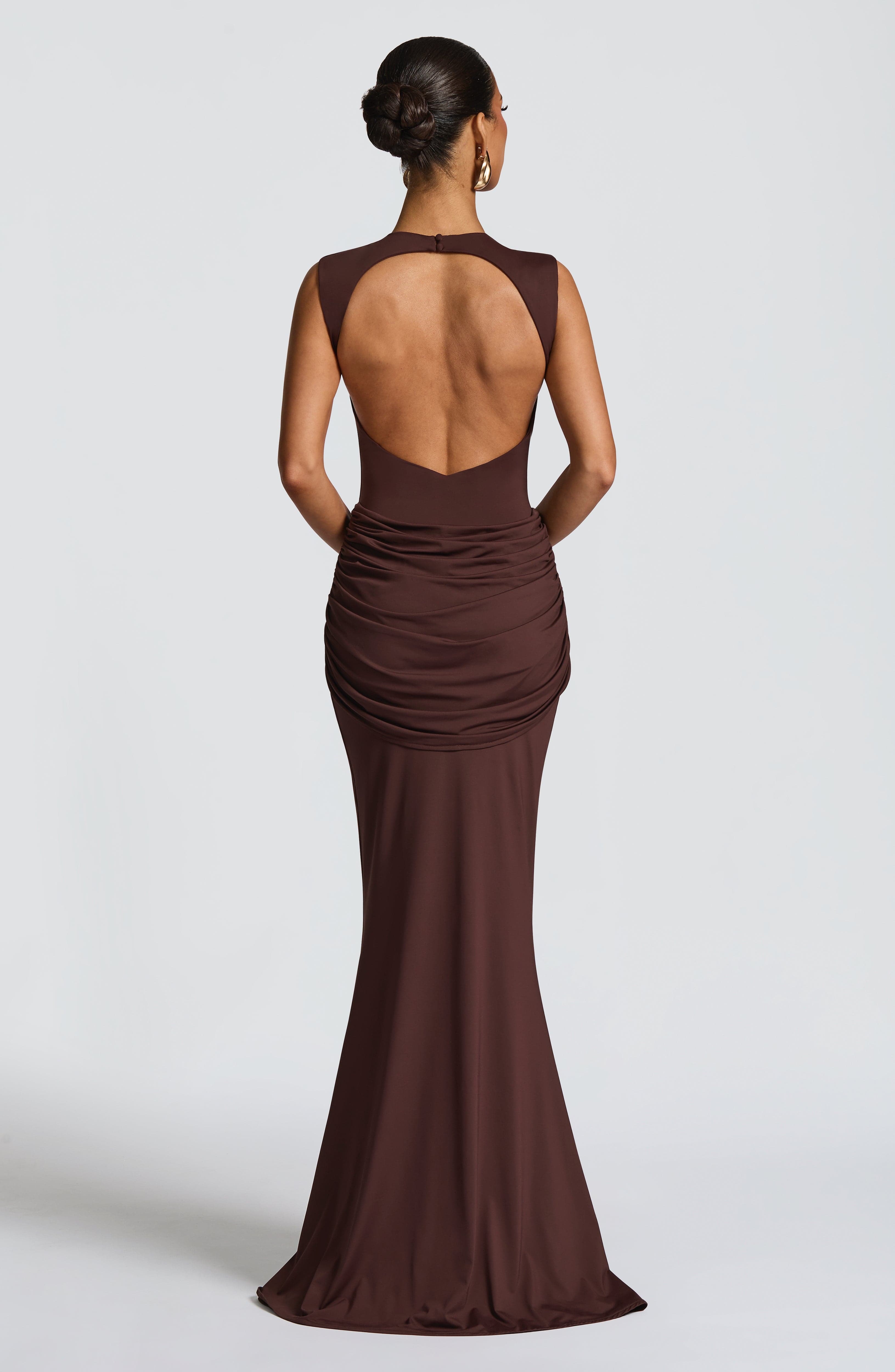 Lorenza Maxi Dress - Plum Brown Dress Babyboo Fashion Premium Exclusive Design
