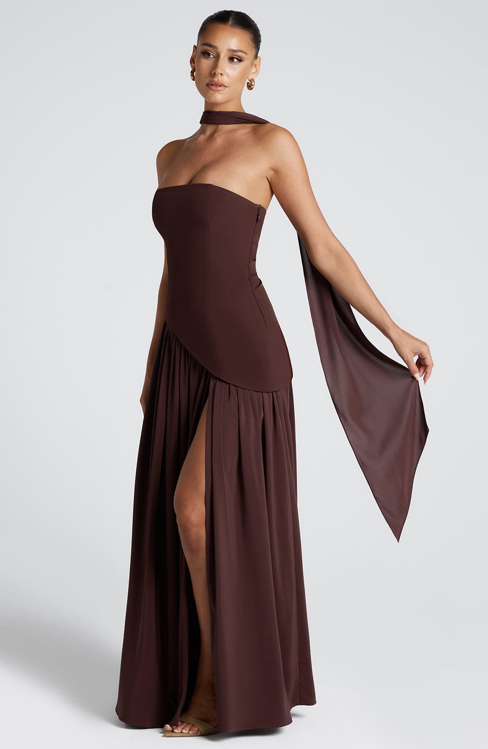 Maliyah Maxi Dress - Plum Brown Dress Babyboo Fashion Premium Exclusive Design