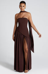 Maliyah Maxi Dress - Plum Brown Dress Babyboo Fashion Premium Exclusive Design