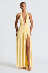 Melania Maxi Dress - Lemon Dress XS Babyboo Fashion Premium Exclusive Design