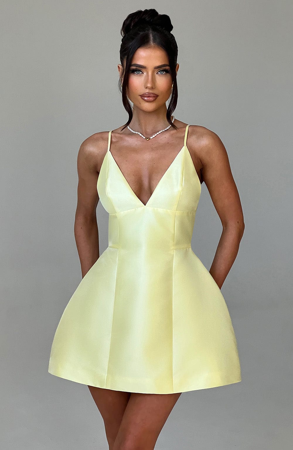Nicole Mini Dress - Lemon Dress Babyboo Fashion Premium Exclusive Design