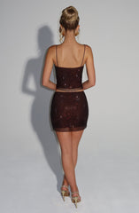 Nila Mini Skirt - Plum Brown Skirt Babyboo Fashion Premium Exclusive Design