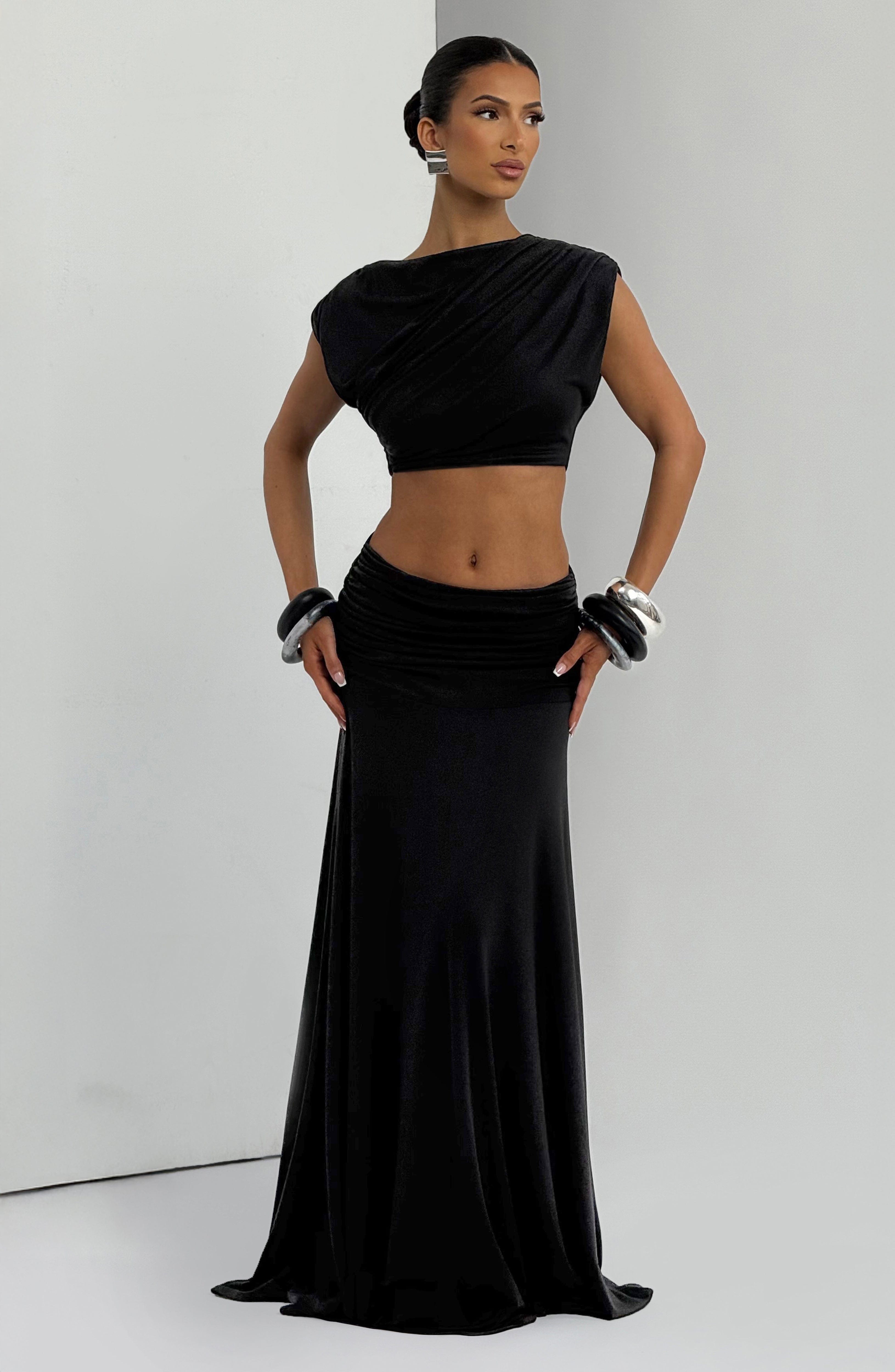 Paige Maxi Skirt - Black Skirt Babyboo Fashion Premium Exclusive Design