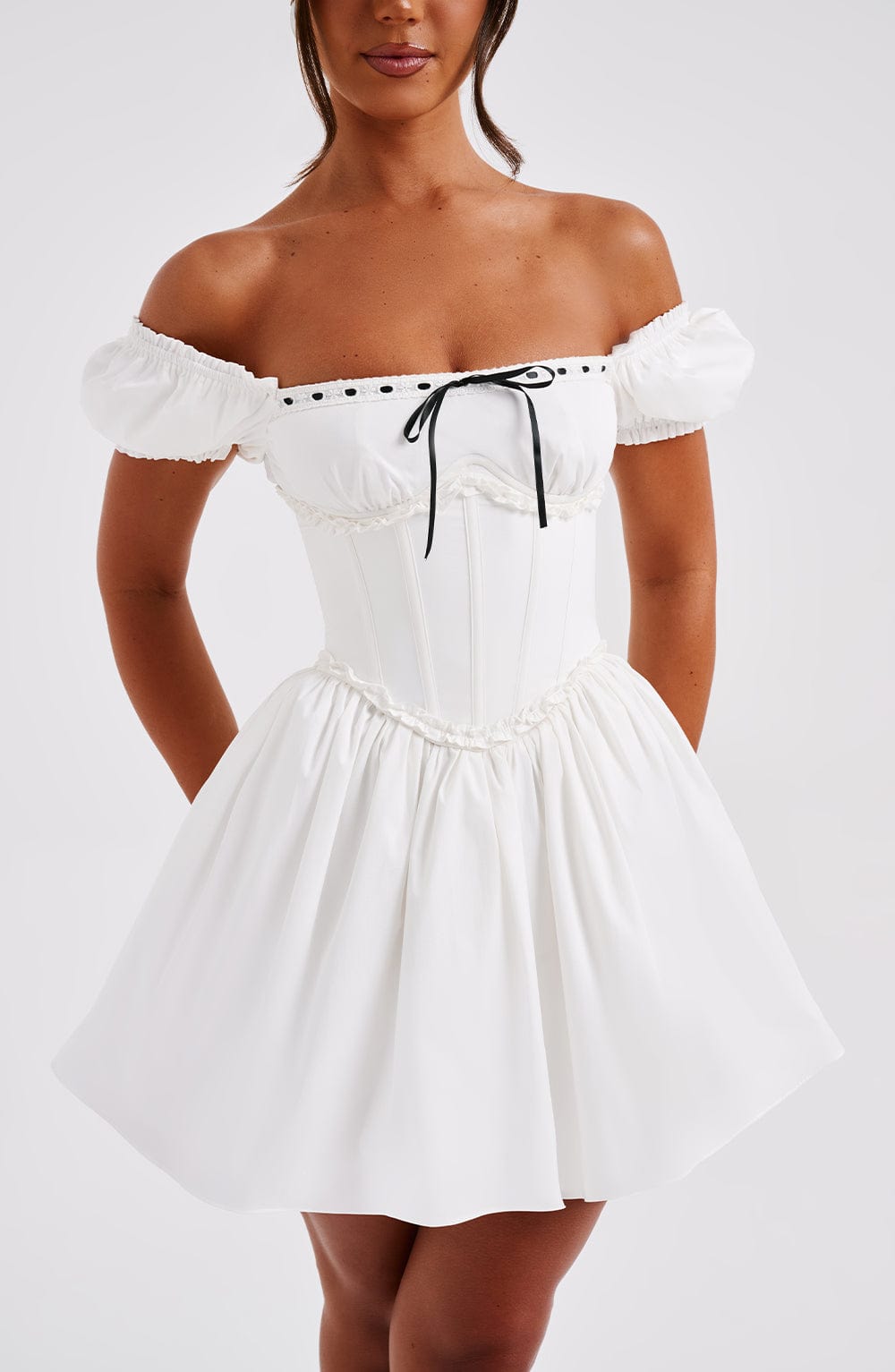 Penelope Mini Dress - Black/White Dress Babyboo Fashion Premium Exclusive Design