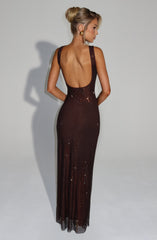 Petra Maxi Dress - Plum Brown Dress Babyboo Fashion Premium Exclusive Design