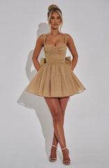 Polly Mini Dress - Gold Sparkle Dress Babyboo Fashion Premium Exclusive Design