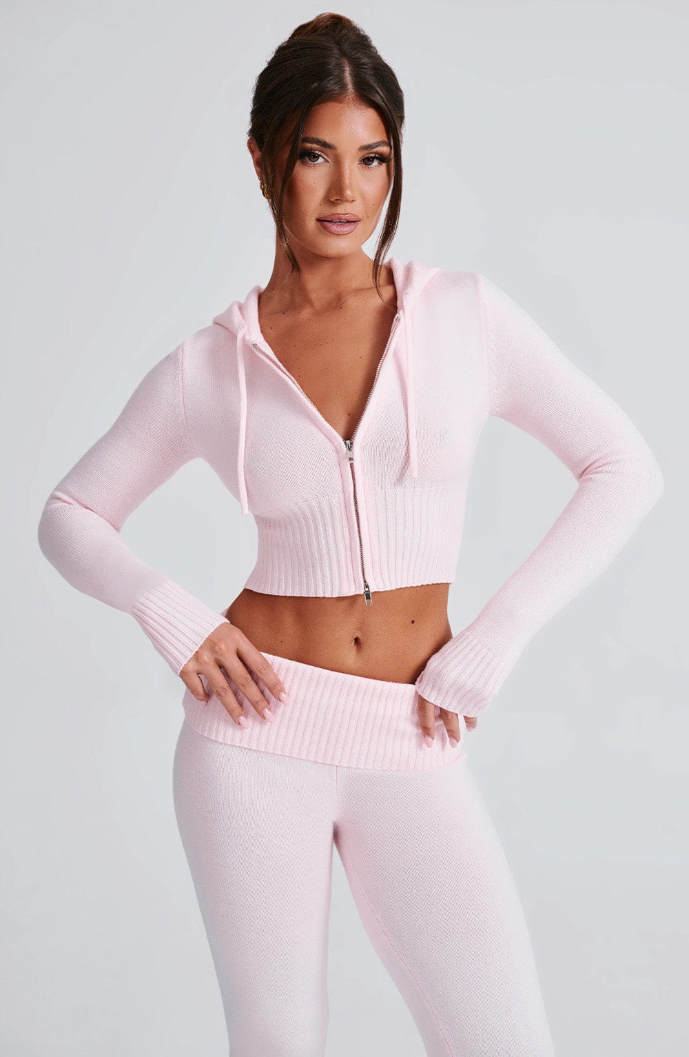 Portia Knit Hoodie - Pink Tops Babyboo Fashion Premium Exclusive Design