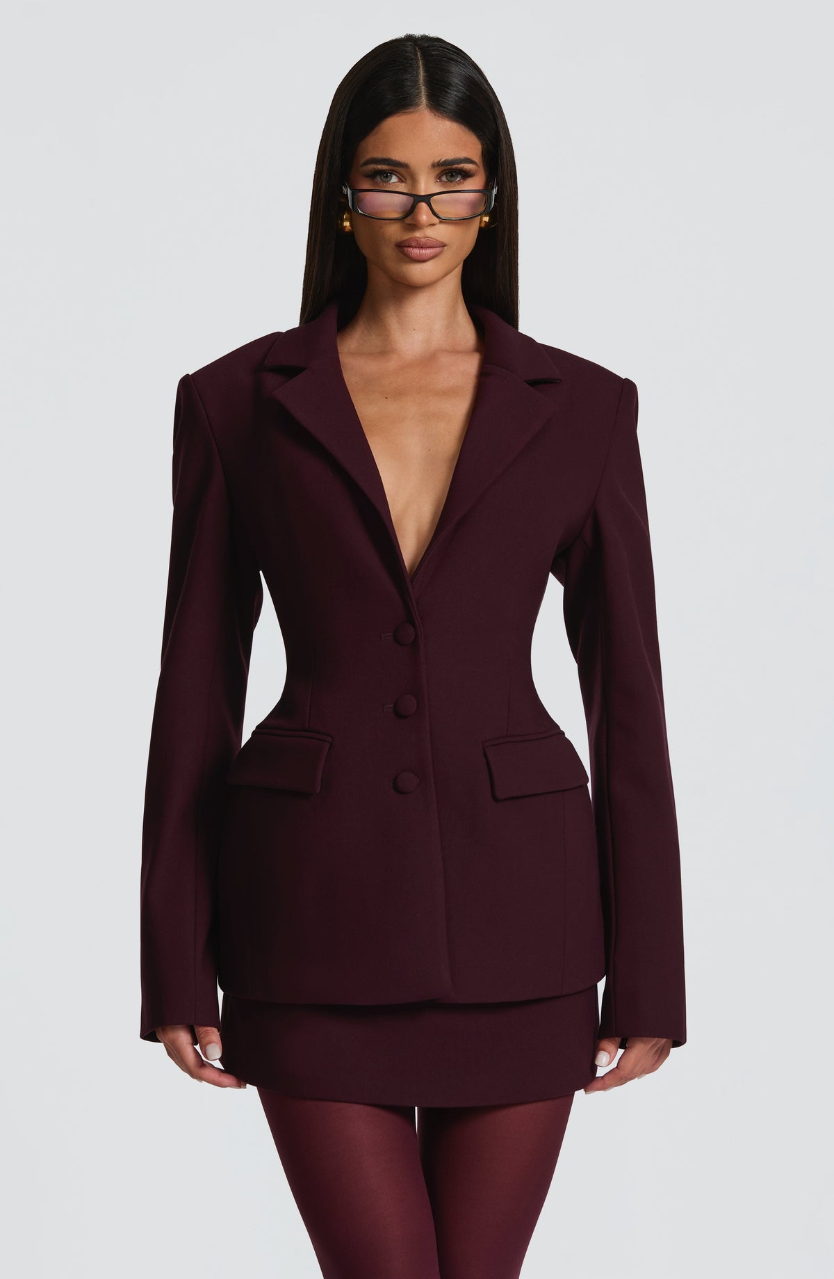 Rowena Blazer - Plum Jacket Babyboo Fashion Premium Exclusive Design
