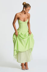 Salma Midi Dress - Lime Dress Babyboo Fashion Premium Exclusive Design