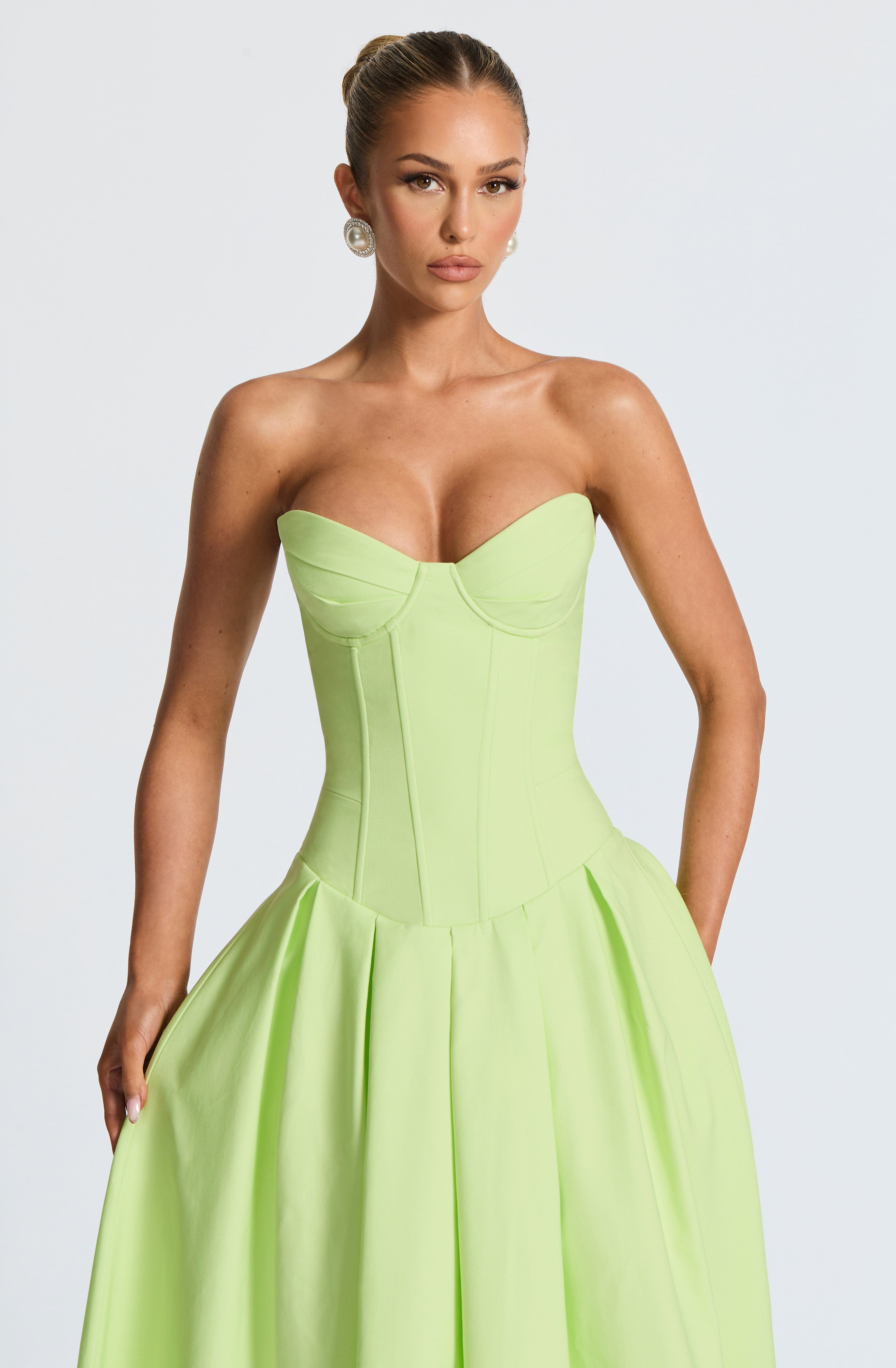 Salma Midi Dress - Lime Dress Babyboo Fashion Premium Exclusive Design