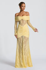 Sauline Maxi Dress - Lemon Dress Babyboo Fashion Premium Exclusive Design