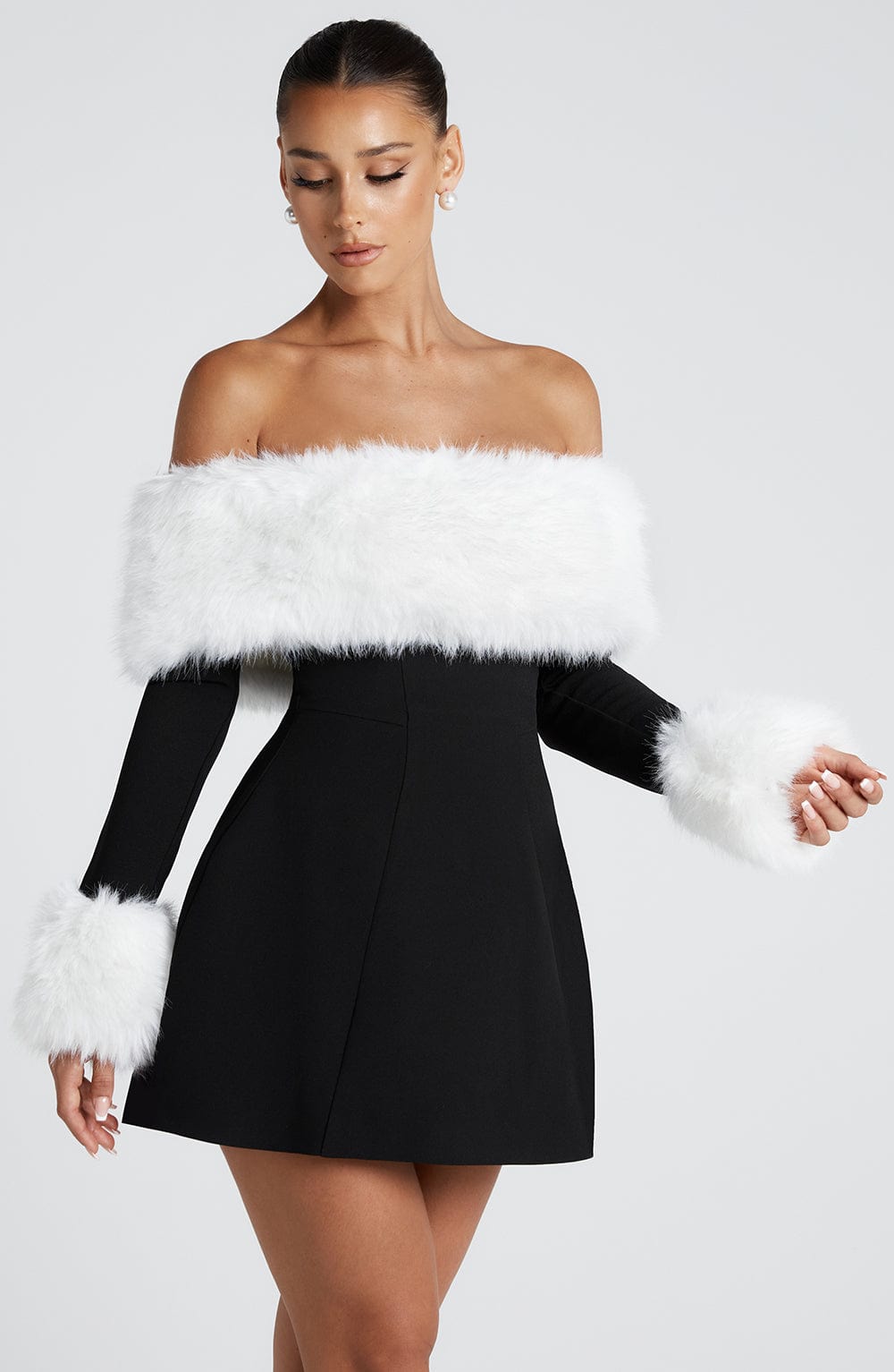 Villanelle Mini Dress - Black/White Dress Babyboo Fashion Premium Exclusive Design