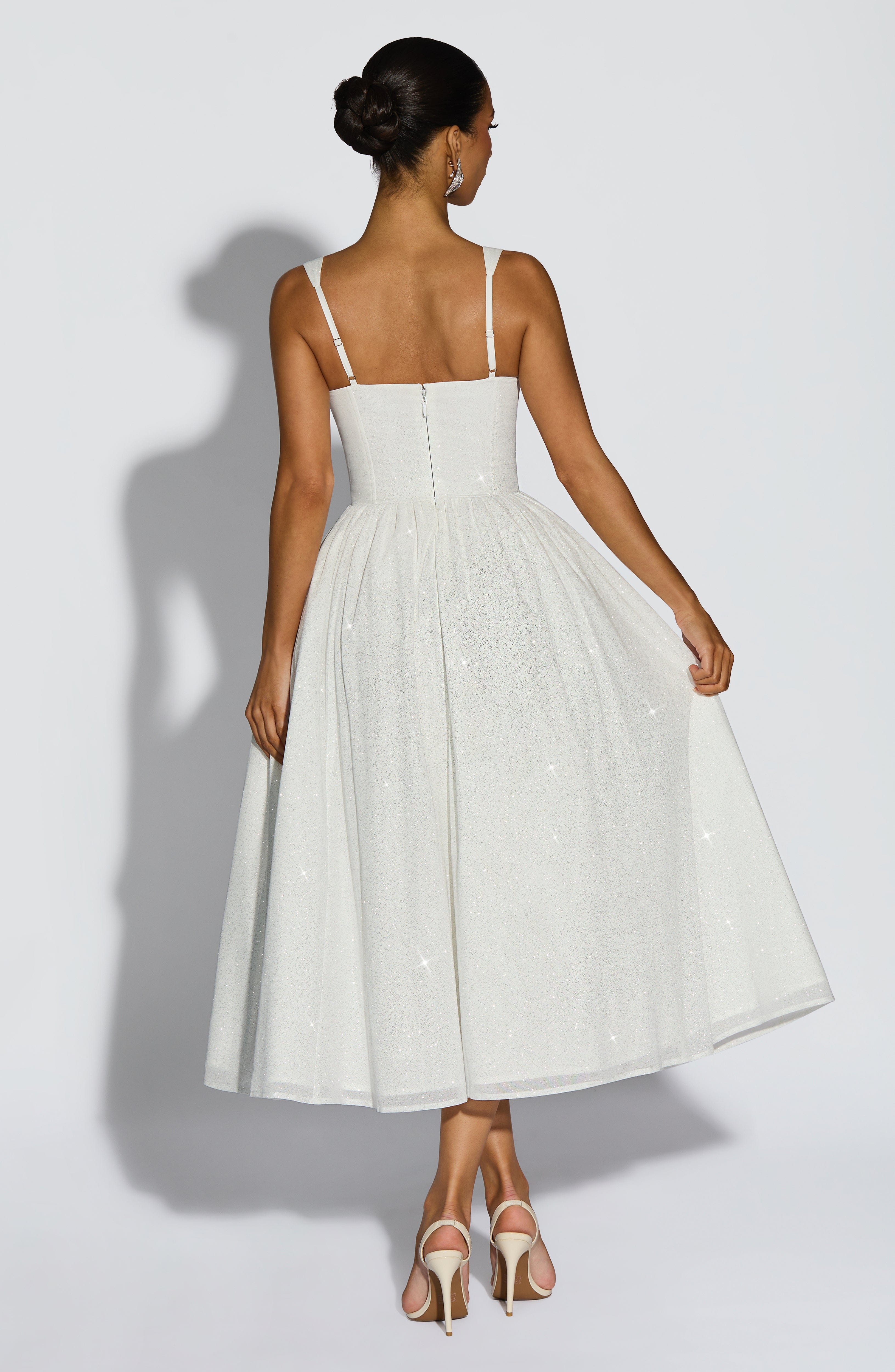 Vivienne Midi Dress - Ivory Sparkle Dress Babyboo Fashion Premium Exclusive Design