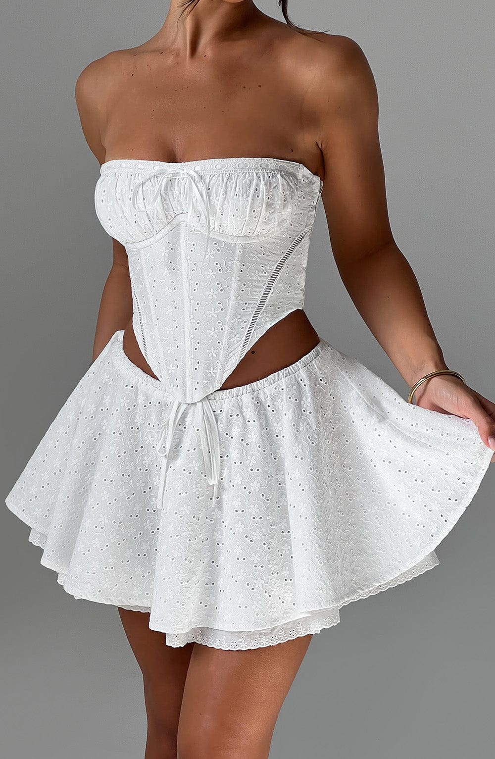 Winnie Mini Skirt - Ivory Skirt Babyboo Fashion Premium Exclusive Design