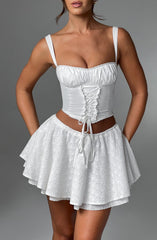 Winnie Mini Skirt - Ivory Skirt Babyboo Fashion Premium Exclusive Design