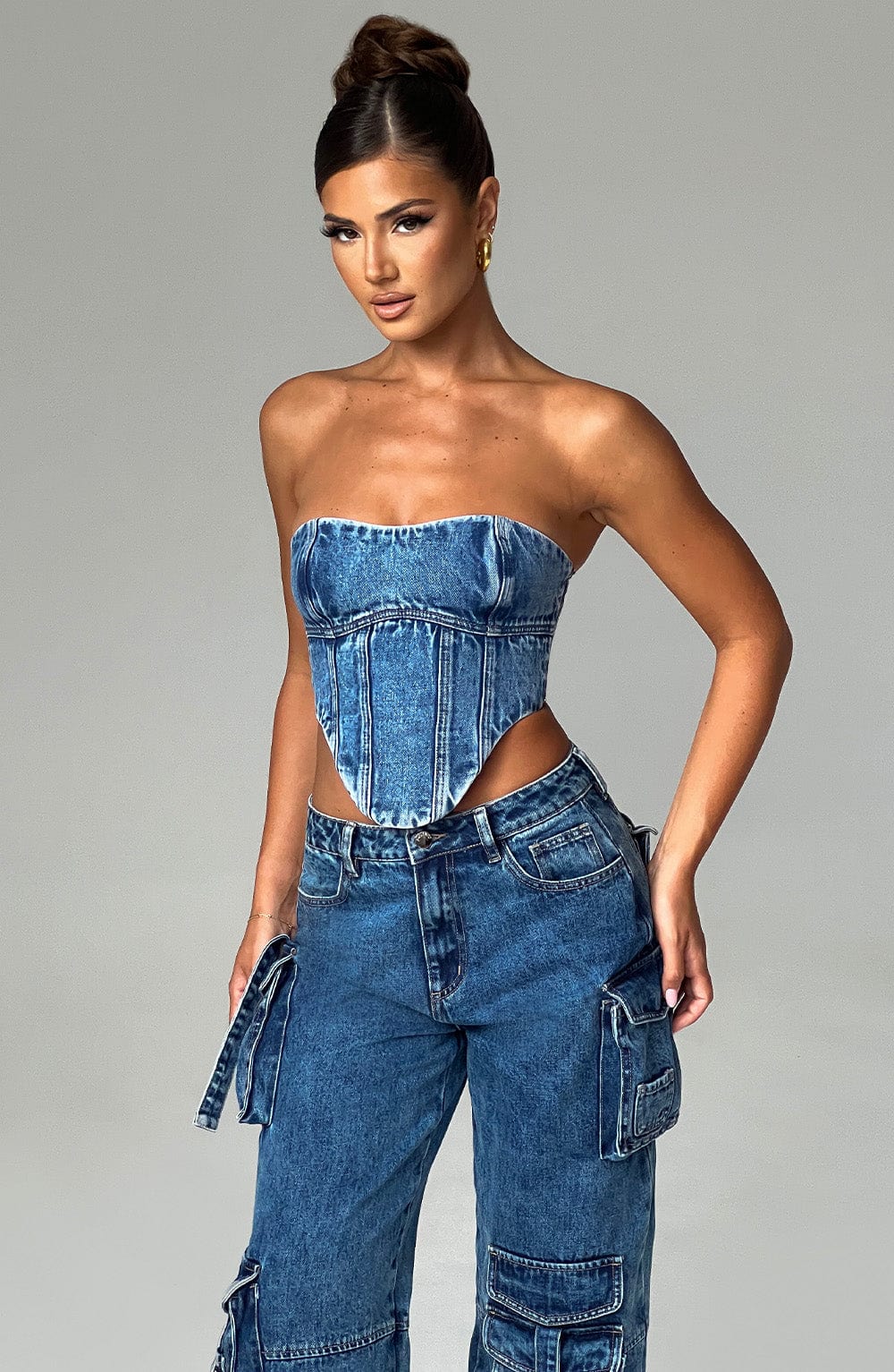 Yasie Corset - Dark Wash Tops Babyboo Fashion Premium Exclusive Design