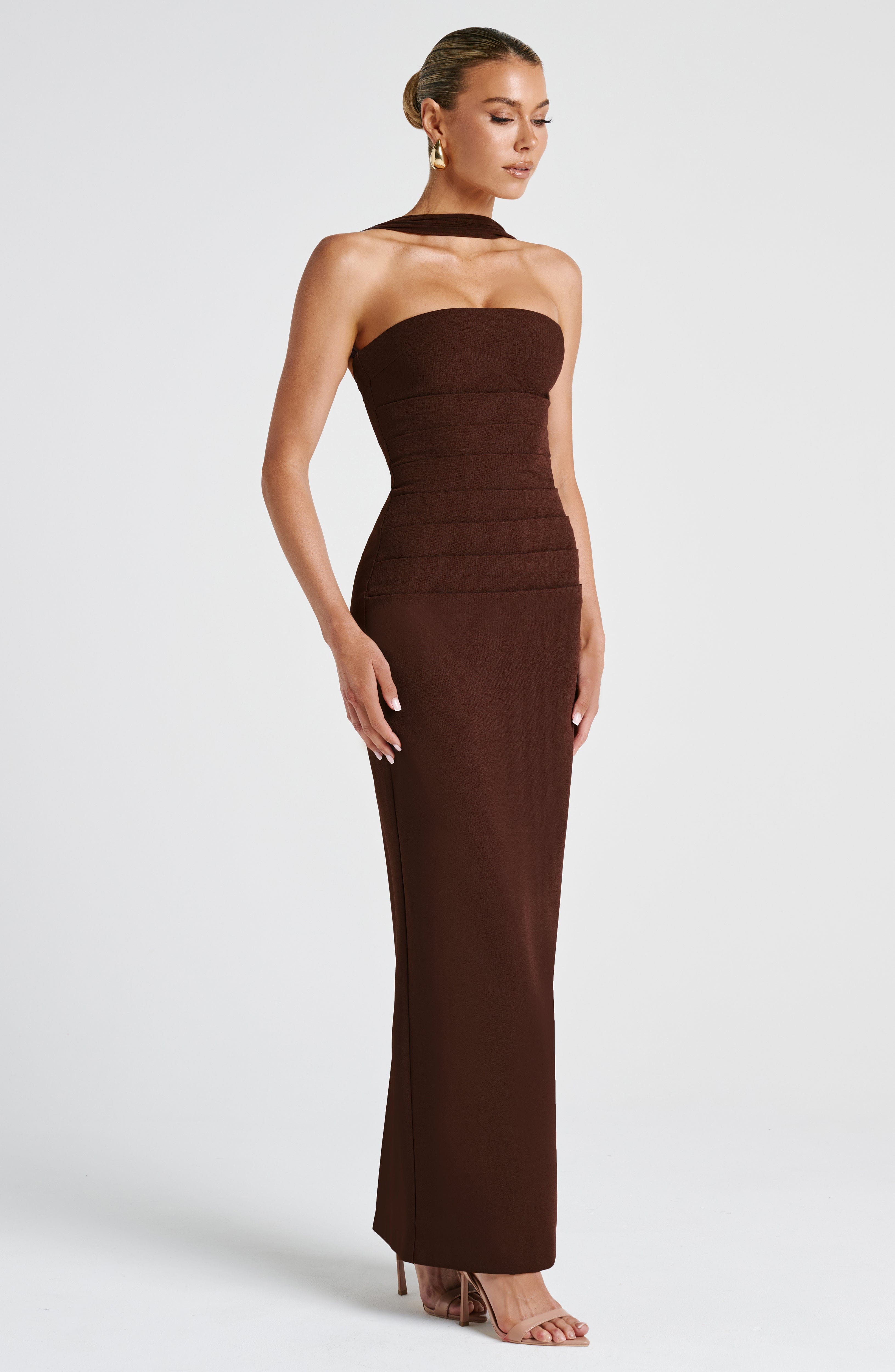 Yulia Maxi Dress - Plum Brown Dress Babyboo Fashion Premium Exclusive Design