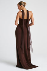 Zafira Maxi Dress - Plum Brown Dress Babyboo Fashion Premium Exclusive Design