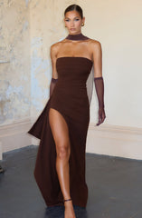 Zafira Maxi Dress - Plum Brown Dress Babyboo Fashion Premium Exclusive Design